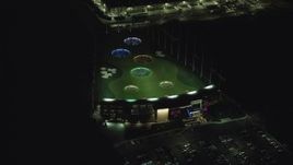 5.5K aerial stock footage orbiting a Topgolf course in Hillsboro, Oregon at night Aerial Stock Footage | AX155_478