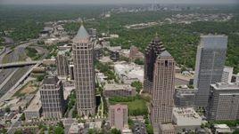 4.8K aerial stock footage One Atlantic Center skyscraper, Midtown Atlanta, Georgia Aerial Stock Footage | AX36_043E