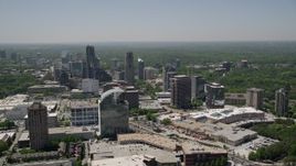 4.8K aerial stock footage flying by skyscrapers and office buildings, Buckhead, Georgia Aerial Stock Footage | AX36_063E