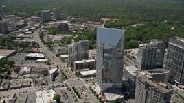 4.8K aerial stock footage approaching Terminus Atlanta and tilting down to a bird's eye shot, Buckhead, Georgia Aerial Stock Footage | AX36_065E