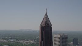 4.8K aerial stock footage of a medium shot approaching Bank of America Plaza, Midtown Atlanta Aerial Stock Footage | AX37_016