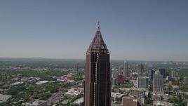 4.8K aerial stock footage orbiting Bank of America Plaza, Midtown Atlanta, Georgia Aerial Stock Footage | AX37_017