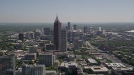 4.8K aerial stock footage of Bank of America Plaza, AT&T Midtown center, Midtown Atlanta, Georgia Aerial Stock Footage | AX37_026