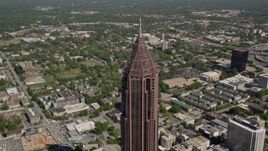 4.8K aerial stock footage circling the Bank of America Plaza skyscraper, Midtown Atlanta, Georgia Aerial Stock Footage | AX37_047E