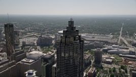 4.8K aerial stock footage orbiting top of SunTrust Plaza in Downtown Atlanta, Georgia Aerial Stock Footage | AX37_051E