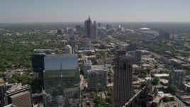 4.8K aerial stock footage flying by Midtown Atlanta skyscrapers revealing One Atlantic Center, Georgia Aerial Stock Footage | AX37_072