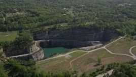 4.8K aerial stock footage flying by a quarry, Atlanta, Georgia Aerial Stock Footage | AX37_088