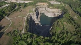4.8K aerial stock footage approaching a quarry, West Atlanta, Georgia Aerial Stock Footage | AX38_047
