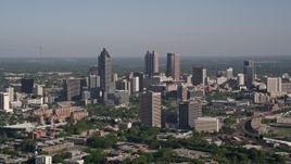 4.8K aerial stock footage of skyscrapers in Downtown Atlanta, Georgia Aerial Stock Footage | AX38_061