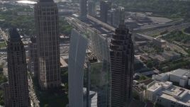 4.8K aerial stock footage orbiting 1180 Peachtree skyscraper, Midtown Atlanta, Georgia Aerial Stock Footage | AX38_064