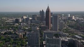 4.8K aerial stock footage approaching skyscrapers in Midtown Atlanta, Georgia Aerial Stock Footage | AX38_065