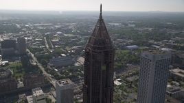 4.8K aerial stock footage approach and orbit Bank of America Plaza, Midtown Atlanta, Georgia Aerial Stock Footage | AX38_075E