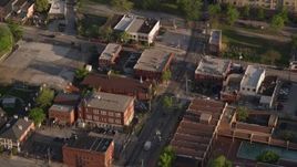 4.8K aerial stock footage orbiting a catholic church, East Atlanta, Georgia Aerial Stock Footage | AX39_010