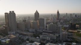 4.8K aerial stock footage approaching skyscrapers and office buildings; Downtown Atlanta, Georgia Aerial Stock Footage | AX39_017