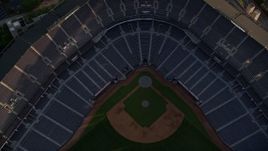 4.8K aerial stock footage tilting down to bird's eye of Turner Field, Atlanta Georgia Aerial Stock Footage | AX39_041