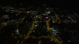 4.8K aerial stock footage following city streets revealing city sprawl, Buckhead, Georgia, night Aerial Stock Footage | AX41_052