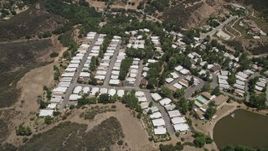 5K aerial stock footage approach a mobil home park in Agoura Hills, California Aerial Stock Footage | AX42_111
