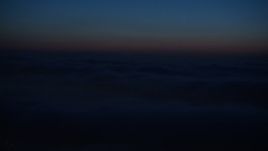 4K aerial stock footage of the marine layer over city, Los Angeles, California, night Aerial Stock Footage | AX44_092