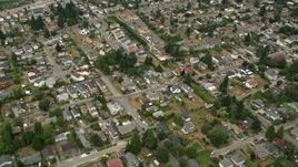 5K aerial stock footage flying over a residential neighborhood in Rainier Valley, Washington Aerial Stock Footage | AX45_005