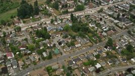 5K aerial stock footage flying over a suburban residential neighborhood and apartment buildings, Rainier Valley, Washington Aerial Stock Footage | AX45_006