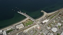 5K aerial stock footage of of a bird's eye view of the Edmonds Passenger Terminal, Edmonds, Washington Aerial Stock Footage | AX45_123