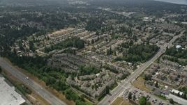 5K aerial stock footage of flying by condominiums in Lynnwood, Washington Aerial Stock Footage | AX46_008