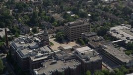5K aerial stock footage orbit the Swedish Medical Center hospital in Central Seattle, Washington Aerial Stock Footage | AX47_042E