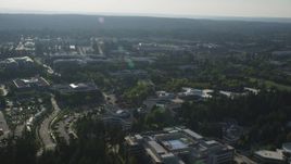 5K aerial stock footage of orbiting the Microsoft Headquarters office complex, Redmond, Washington Aerial Stock Footage | AX49_044