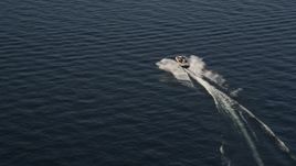 5K aerial stock footage of tracking a speedboat on the Lake Washington Aerial Stock Footage | AX49_100E