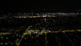 5K aerial stock footage flyby the lights of suburban neighborhoods, Rainier Beach, Seattle, Washington, night Aerial Stock Footage | AX51_003E