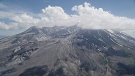 5K aerial stock footage of Mount St. Helens crater and cloud cover, Washington Aerial Stock Footage | AX52_047