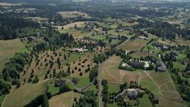 5K aerial stock footage approach an upscale country home in Ridgefield, Washington Aerial Stock Footage | AX52_089