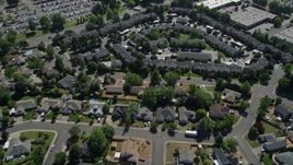 5K aerial stock footage fly over suburban homes to approach apartment buildings in Hillsboro, Oregon Aerial Stock Footage | AX52_117