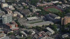 5K aerial stock footage of Providence Park, Major League Soccer Stadium, Portland, Oregon Aerial Stock Footage | AX53_086