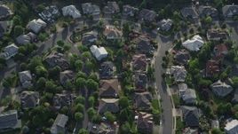 5K aerial stock footage tilt down to bird's eye of a residential neighborhood, Beaverton, Oregon Aerial Stock Footage | AX53_099