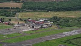 5K aerial stock footage of Astoria Regional Airport, located in Astoria, Oregon Aerial Stock Footage | AX56_071