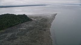 5K aerial stock footage of marshy island shore on Long Island, Washington Aerial Stock Footage | AX56_151