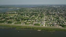 5K aerial stock footage of Lower Ninth Ward neighborhoods in New Orleans, Louisiana Aerial Stock Footage | AX59_050