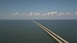5K aerial stock footage of Lake Pontchartrain Causeway, New Orleans, Louisiana Aerial Stock Footage | AX60_003