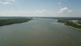 5K aerial stock footage of a view of the Mississippi River by Edgard, Louisiana Aerial Stock Footage | AX60_023