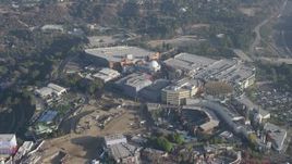 5K aerial stock footage fly over the theme park in Universal City, California Aerial Stock Footage | AX64_0013