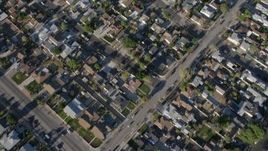5K aerial stock footage bird's eye of a suburban neighborhood in Sun Valley, California Aerial Stock Footage | AX64_0036