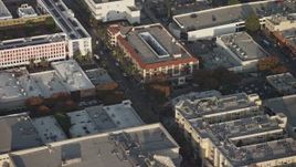 5K aerial stock footage of office buildings, shops, and movie theater in Burbank, California Aerial Stock Footage | AX64_0063E