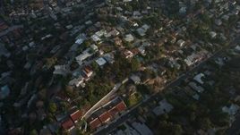 5K aerial stock footage of homes on hills in Silver Lake, California Aerial Stock Footage | AX64_0074E