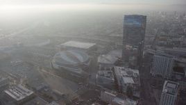 5K aerial stock footage of Staples Center, Nokia Theater, and Ritz-Carlton in Downtown Los Angeles, California Aerial Stock Footage | AX64_0090