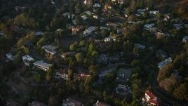 5K aerial stock footage fly over hillside homes in Hollywood Hills, California, sunset Aerial Stock Footage | AX64_0124
