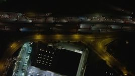 5K aerial stock footage of a bird's eye view of heavy I-5 traffic at night, Burbank, California Aerial Stock Footage | AX64_0431E