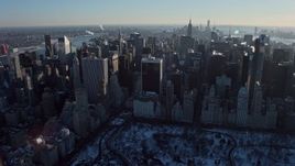 4.8K aerial stock footage of Midtown Manhattan skyscrapers, New York City Aerial Stock Footage | AX66_0213E