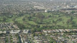 4.8K aerial stock footage of Chester Washington Golf Course in Hawthorne, California Aerial Stock Footage | AX68_189