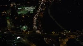 4.8K aerial stock footage of heavy traffic on Interstate 5 through Los Feliz, Los Angeles, California Aerial Stock Footage | AX69_137